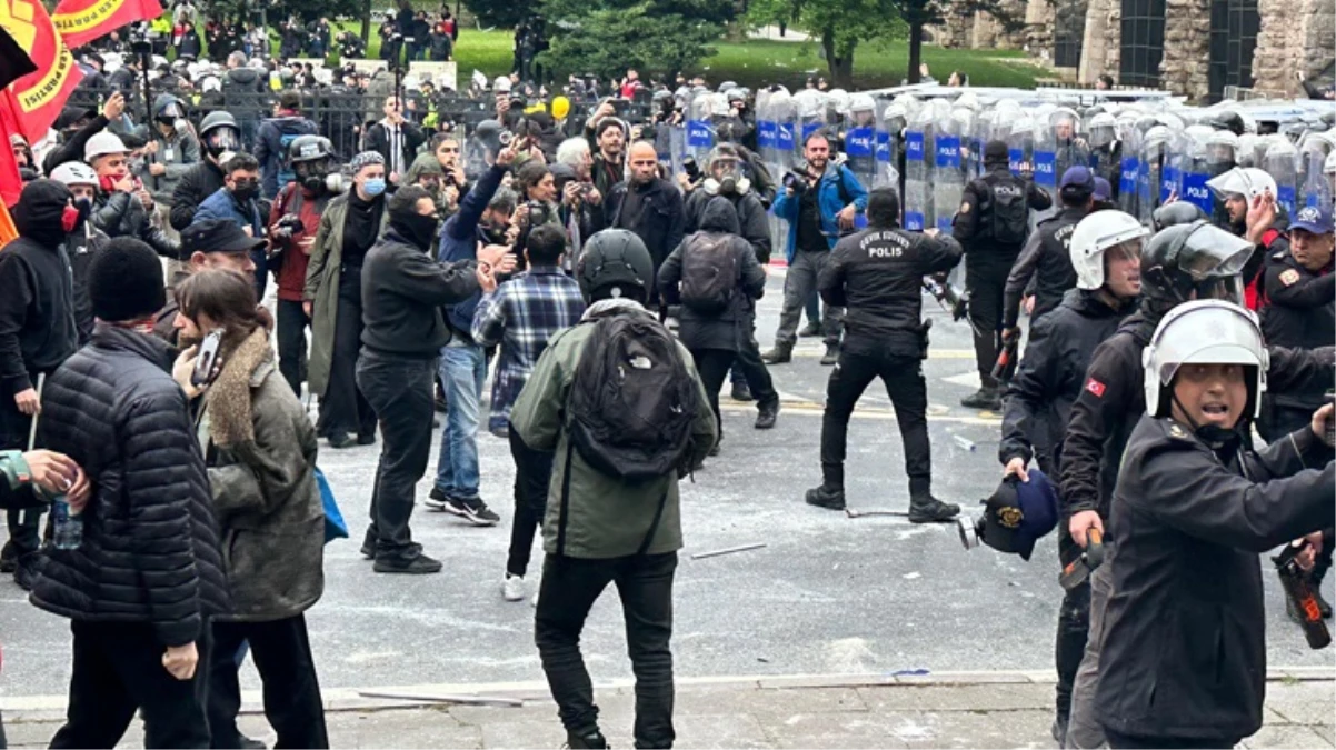 Saraçhane’de arbede! Polis Taksim yürüyüşüne izin vermedi, ortalık karıştı